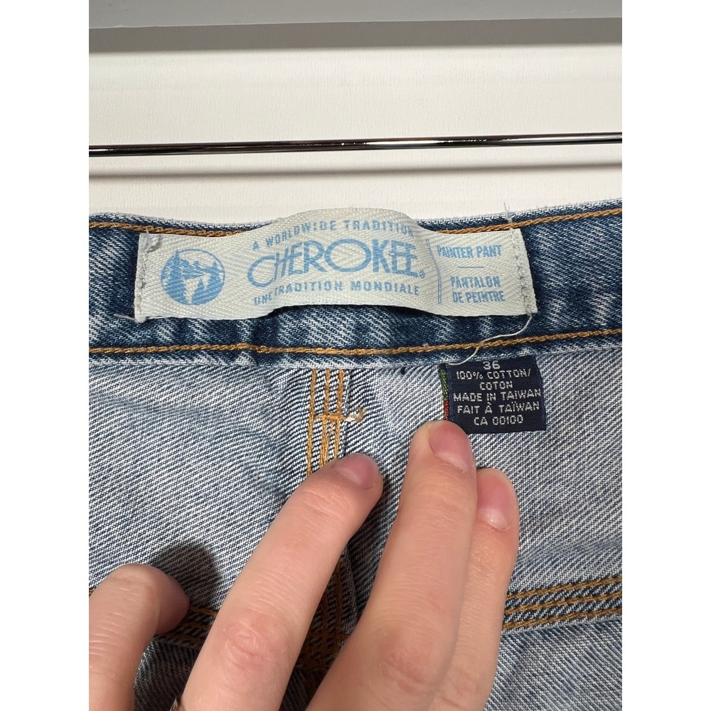 Denim Carpenter Shorts Mens Vintage Cherokee‎ Painter 90s Grunge Cotton 36 - Picture 3 of 4